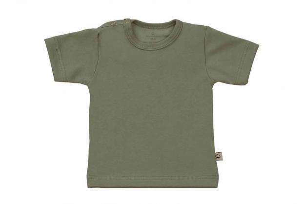 Wooden Buttons T-shirt korte mouwen army