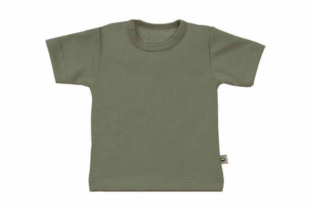 Wooden Buttons T-shirt korte mouwen army