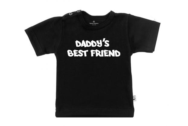Wooden Buttons t-shirtklm Daddy s best friend zwart