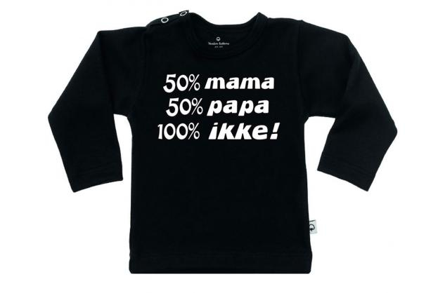 Wooden Buttons t-shirt lm  50 mama 50 papa 100 ikke