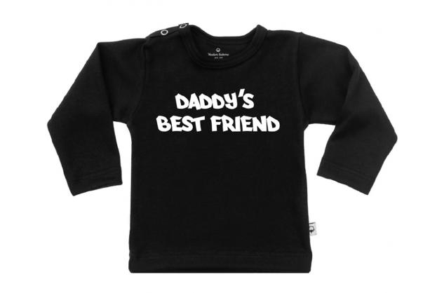 Wooden Buttons t-shirt lm Daddy s best friend zwart