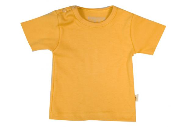 Wooden Buttons t-shirt km oker geel