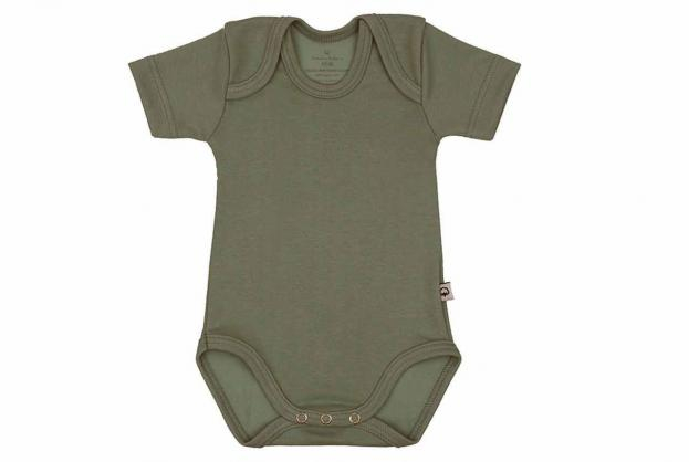 Wooden Buttons romper korte mouwen army