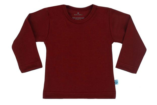 Wooden Buttons T-shirt lange mouwen bordeauxrood