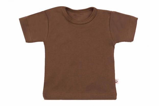 Wooden Buttons T-shirt korte mouwen chocolade bruin