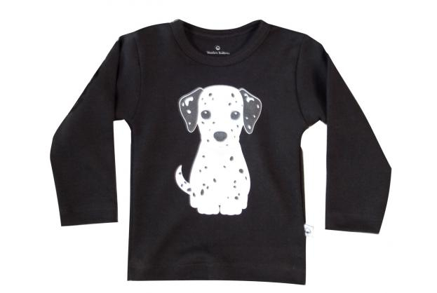 Wooden Buttons T shirt lange mouw Zwart dalmatiër