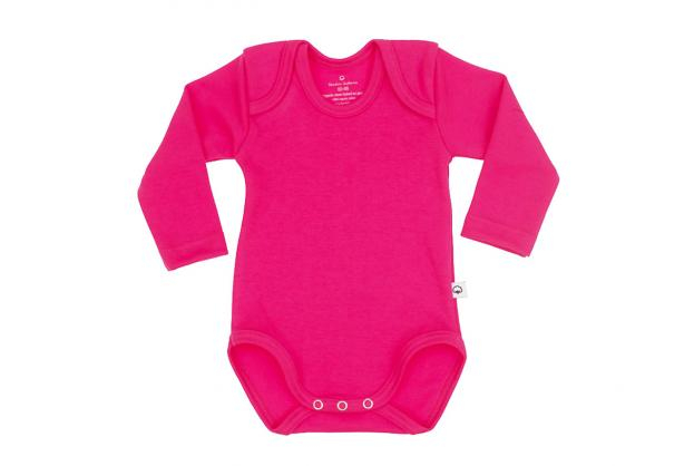 Wooden Buttons romper lange mouwen cyclaam roze