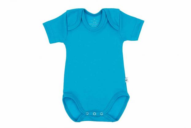 Wooden Buttons romper korte mouwen aqua blauw