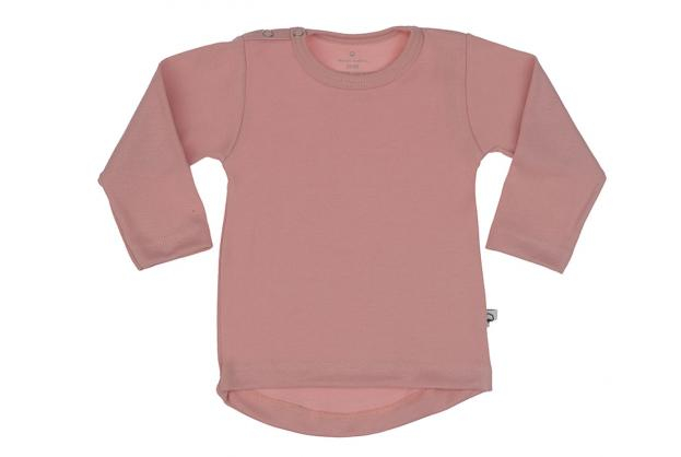 Wooden Buttons T-shirt rond lange mouwen oud roze