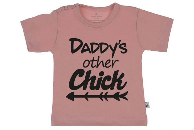 Wooden Buttons t shirt km Daddy s other Chick old roze