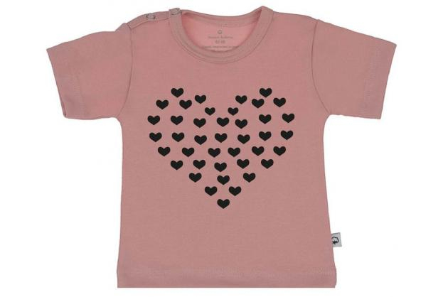 Wooden Buttons t shirt km Hartje van Hartjes old roze