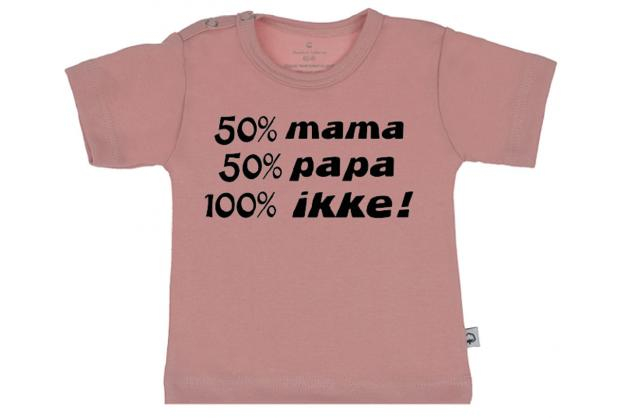 Wooden Buttons t-shirt km 50 mama 50 Papa 100 Ikke old roze