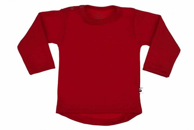 Wooden Buttons t-shirt lm rond rood
