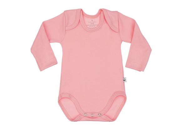 Wooden Buttons romper lange mouwen baby roze