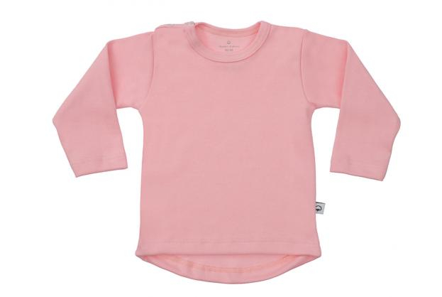 Wooden Buttons T-shirt rond lange mouwen baby roze