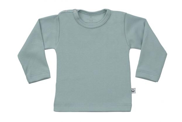 Wooden Buttons baby T-shirt uni lange mouwen biologisch katoen 50-92 oud groen