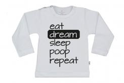 Wooden Buttons t shirt lm eat drean sleep poop repeat wit