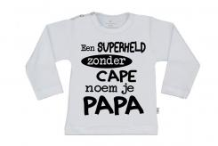 Wooden Buttons t shirt lm Een Superheld zonder cape noem je Papa wit