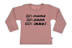 Wooden Buttons t-shirt lm 50 mama 50 Papa 100 Ikke old roze