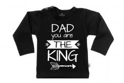 Wooden Buttons t-shirt lm Dad you are the king zwart