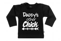 Wooden Buttons t-shirt lm Daddy s other Chick old zwart
