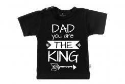 Wooden Buttons t-shirt lm Dad you are the king zwart