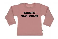 Wooden Buttons t shirt lm Daddy s best friend old roze