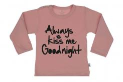 Wooden Buttons t-shirt lm always Kiss me Goodnight old roze