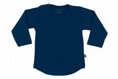 Wooden Buttons T-shirt rond lange mouwen marineblauw