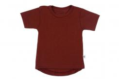 Wooden Buttons T-shirt rond korte mouwen bordeauxrood