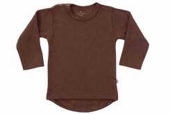 Wooden Buttons t-shirt lm rond choco