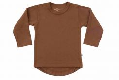 Wooden Buttons t-shirt lm rond choco