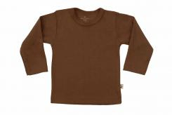 Wooden Buttons T-shirt lange mouwen chocolade bruin