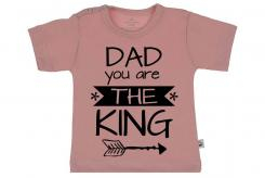 Wooden Buttons t-shirt km Dad you are the King old roze