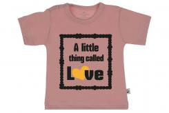 Wooden Buttons t-shirt km A little thing called Love old roze