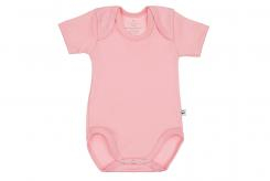 Wooden Buttons romper korte mouwen baby roze