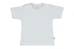 Wooden Buttons baby T-shirt uni korte mouwen biologisch katoen 50-92 wit