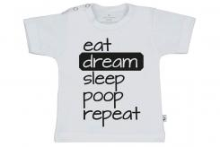 Wooden Buttons t shirt lm eat drean sleep poop repeat wit