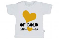 Wooden Buttons t shirt km Hart of Gold old wit