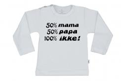 Wooden Buttons t-shirt lm  50 mama 50 papa 100 ikke wit
