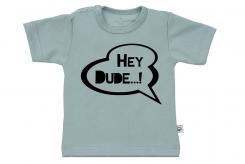 Wooden Buttons t-shirt km Hey Dude old green