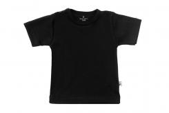Wooden Buttons baby T-shirt uni korte mouwen biologisch katoen 50-92 zwart