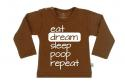 Wooden Buttons t-shirt lm eat dream sleep poop repeat choco
