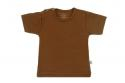 Wooden Buttons T-shirt korte mouwen chocolade bruin