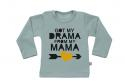 Wooden Buttons t-shirt lm Got my Drama from my Mama old green