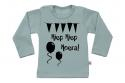Wooden Buttons t-shirt lm Hiep hiep Hoera old green
