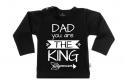 Wooden Buttons t-shirt lm Dad you are the king zwart