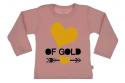 Wooden Buttons t shirt lm Hart of Gold old roze