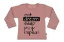 Wooden Buttons t shirt lm eat Dream Sleep poop repeat old roze