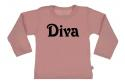 Wooden Buttons t shirt lm Diva old roze